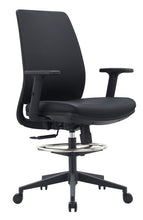 Load image into Gallery viewer, Pontus Drafting Chair - Pontus Polyurethane Drafting Mid-Back - With Arms; Heartwood manufacturer photograph