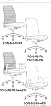 Load image into Gallery viewer, HDL Jupiter Pontus Task Chair manufacturer configuration illustration