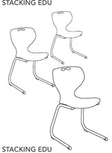 Load image into Gallery viewer, HDL Jupiter Sofia Stacking Chair with Cantilever Legs manufacturer configuration illustration