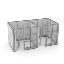 Load image into Gallery viewer, Dual Glass Office Cubicles with Locking Doors Divider | 7' x 7' x 84" H