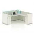 Load image into Gallery viewer, Medina L-Shaped Reception desk with BBF and FF Pedestals – 3 Laminates Available