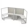 Load image into Gallery viewer, 2-Person Cubicle Workstations and Partitions | SAPslim Cubicle Collection | 4 x 4 x 65″H