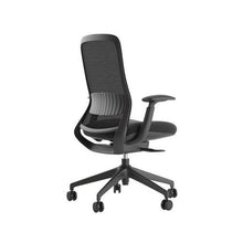 Load image into Gallery viewer, Hermes Task Chair - HEM MB BL back iso; Heartwood manufacturer photograph
