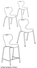 Load image into Gallery viewer, HDL Jupiter Sofia Stacking Chair with Post Legs manufacturer configuration illustration
