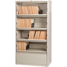 Lorell Receding Lateral File with Roll Out Shelves - 5-Drawer