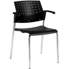 Global Sonic Stacking Chair with Arm and Polypropylene Back