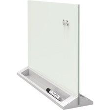 Quartet Glass Desktop Dry-Erase Panel, Frameless, 23