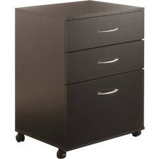 Nexera Essentials Mobile Filing Cabinet, 3-Drawer, Black
