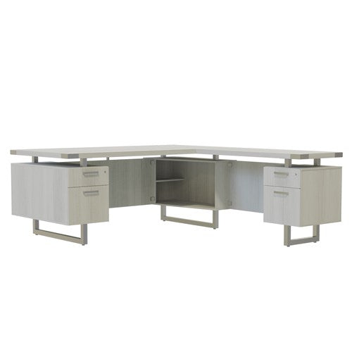 Mirella™ L-Shaped Configuration Desk, BF/BF - White Ash