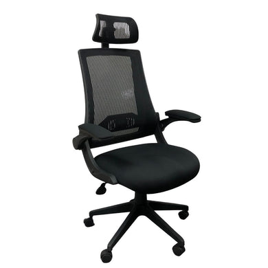 9898 High Back Mesh Executive Chair With Headrest and Flip-Up Arms - meofficesale.com