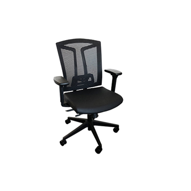 Echo Mid-Back Chair - Black Polyurethane Seat - meofficesale.com