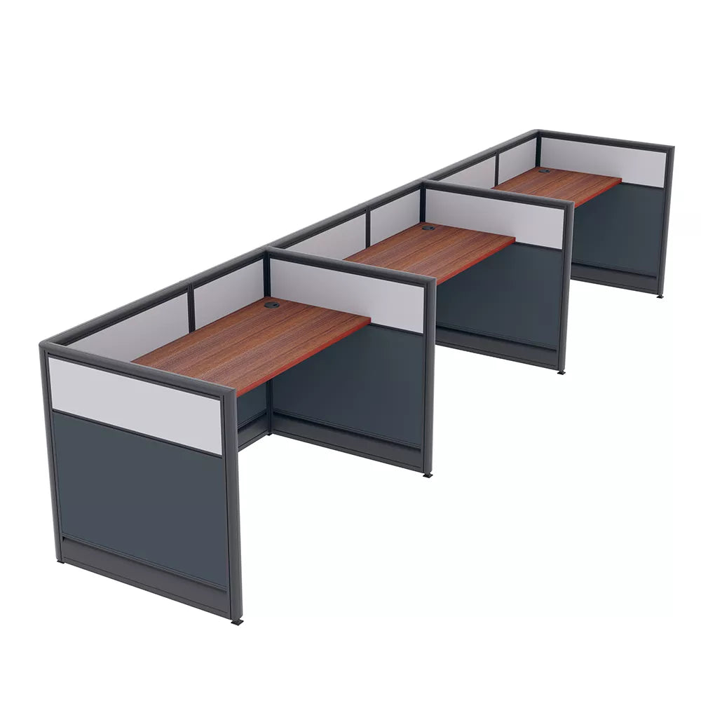 3-Person Call Center Cubicles Divider | Emerald Cubicle Collection | 3x5x39