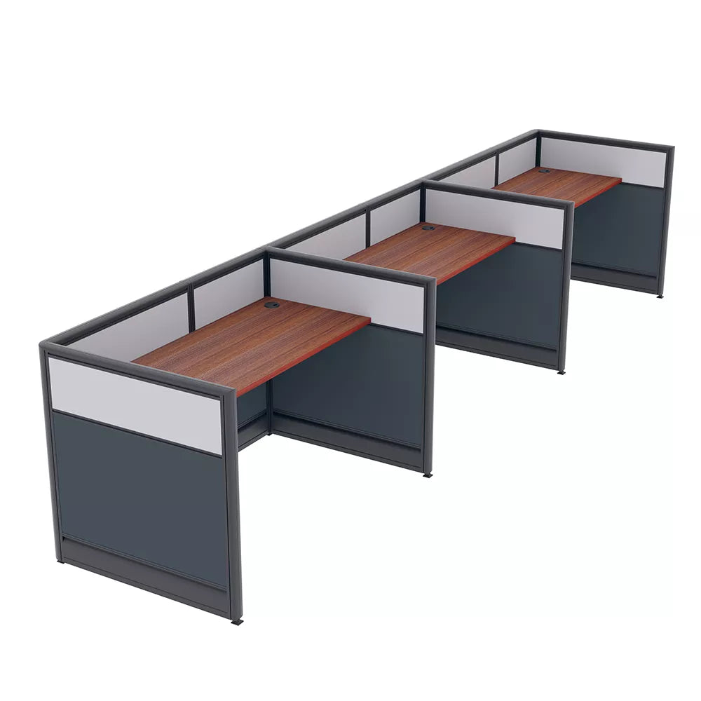 Collection Agency Cubicles 3-Person Call Center Cubicles Divider | Emerald Cubicle Collection | 3