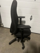 Load image into Gallery viewer, Used High Back Comfort Chair, Leather, Black, 300 lbs. Capacity
