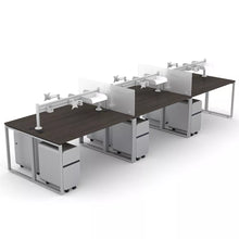 Load image into Gallery viewer, Nova Desking System with Acrylic Desk Dividers | Seats 6
