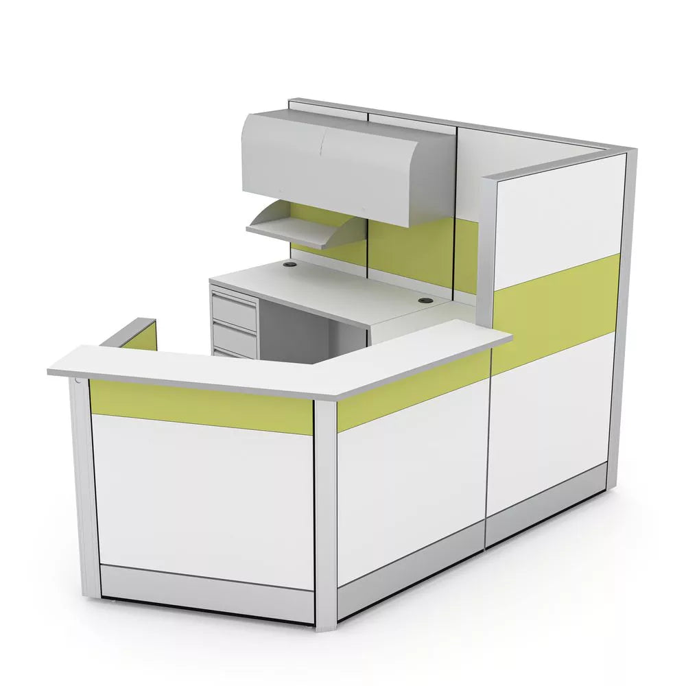 120 Degree Modern Reception Cubicle | Sapphire Cubicle System | 7x9x65″-39″H
