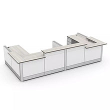 Load image into Gallery viewer, Double Reception Workstation Reception Desk| Sapphire Cubicle System | 3x12x39&quot;H-32&quot;H
