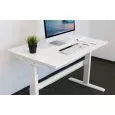 59″W Electric Sit-Stand Desk With Led Touch Display – White Frame And White Top height adjustable