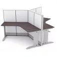 120 Degree 3-Person Modular Workstation | Sapphire Cubicle System | 4x4x52″H