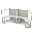 Load image into Gallery viewer, 2-Person Cubicle Workstations and Partitions | SAPslim Cubicle Collection | 4 x 4 x 65″H
